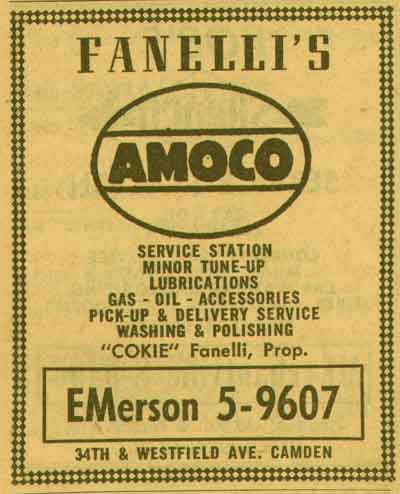 Westfield Avenue and North 34th Street — Fanelli's Amoco, 1955 New Jersey Bell Telephone Yellow Pages