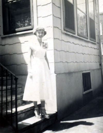 Theresa Anna Urban on her wedding day, May 2, 1952, 473 North 35th Street