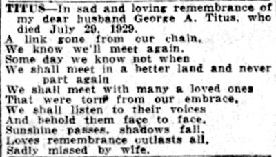 George Titus family article, Camden Courier-Post, July 29, 1941