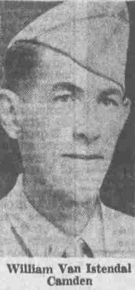 Pvt. William R. Van Istendal portrait, Camden Courier-Post, October 10, 1944