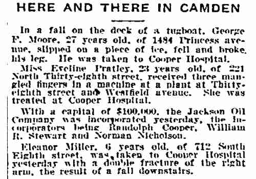 Here and There in Camden — Philadelphia Inquirer, February 11, 1917