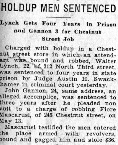 Holdup Men Sentenced, Camden Courier-Post, June 10, 1932