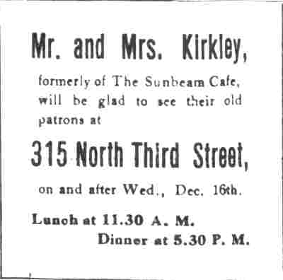 Restaurant Opening Notice, Camden Post-Telegram, December 15, 1914