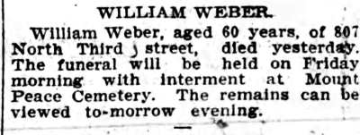 William Weber, Camden Post-Telegram, September 16, 1905