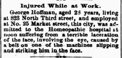 Injured While at Work, Camden Post, June 1, 1888