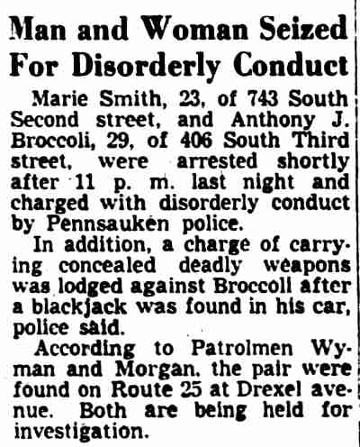 Man and Woman Seized For Disorderly Conduct, Camden Courier-Post, April 30, 1946