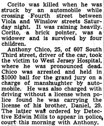 Auto Mishaps Kill 3 as Gale Lashes Jersey, Camden Courier-Post, February 21, 1938