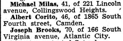 Auto Mishaps Kill 3 as Gale Lashes Jersey, Camden Courier-Post, February 21, 1938