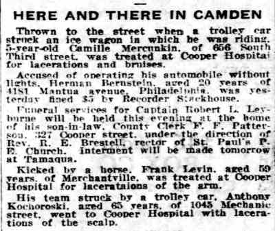 Here and There in Camden, Philadelphia Inquirer, June 20, 1918
