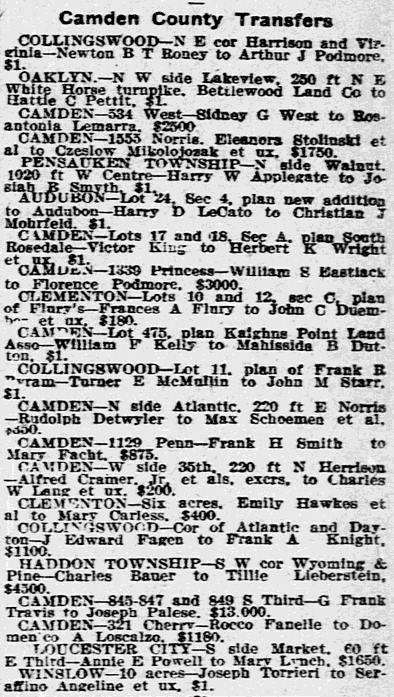Camden County Transfers - November 11, 1914