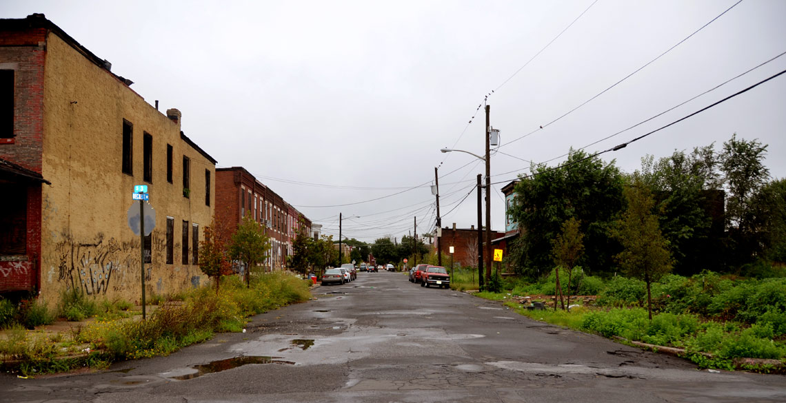 Looking east on Beckett Street from South 3rd Street, September 8, 2011