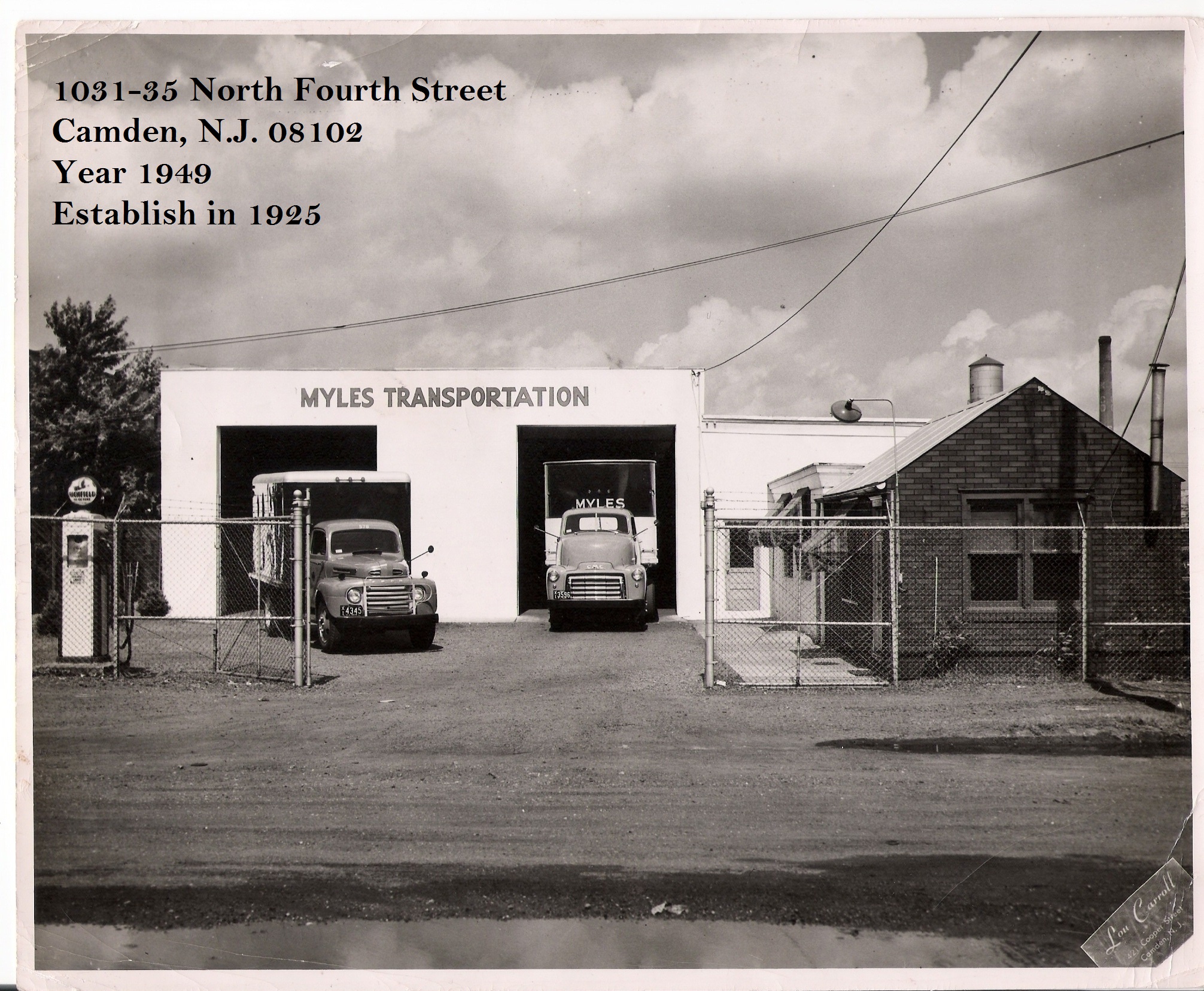 Myles Transportation terminal, 1031-1035 North 4th Street, Camden, 1949