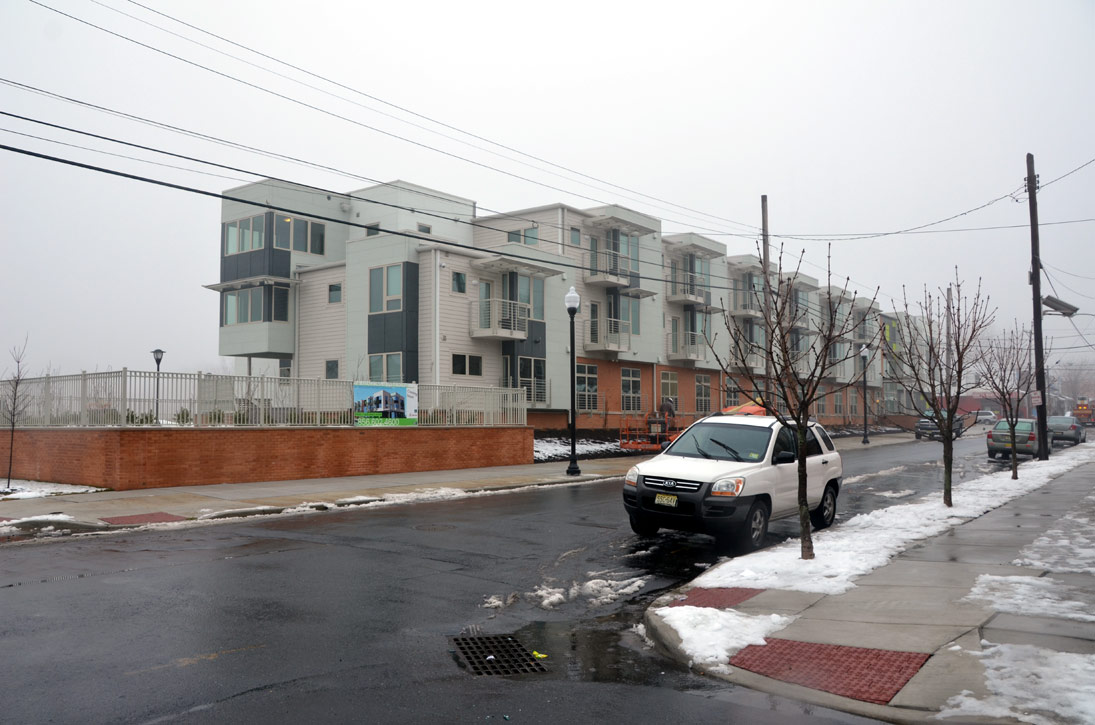 Northeast view from corner of Erie Street & North 4th Street, January 23, 2012