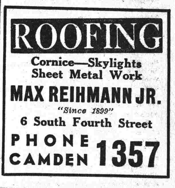 Max Reihmann Jr., Roofing advertisement