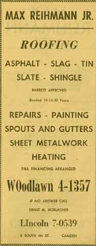 Max Reihmann Jr., Roofing advertisement