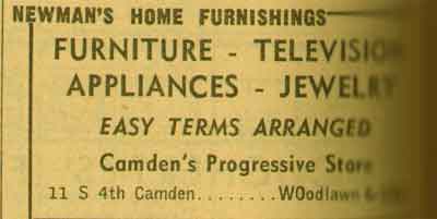 Newman's Home Furnishings advertisement