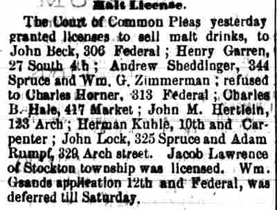 Malt License - Camden Post, January 29, 1878