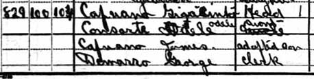 1920 U.S. Census excerpts, South Fourth Street