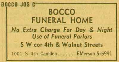Bocco Funeral Home advertisement