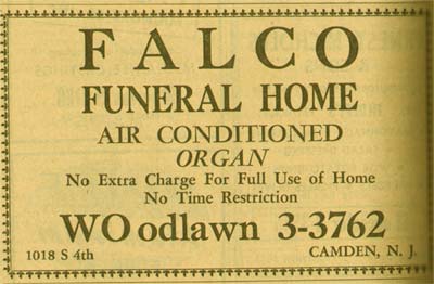 Falco Funeral Home advertisement