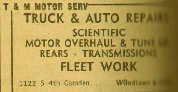 T  M Motor Service advertisement