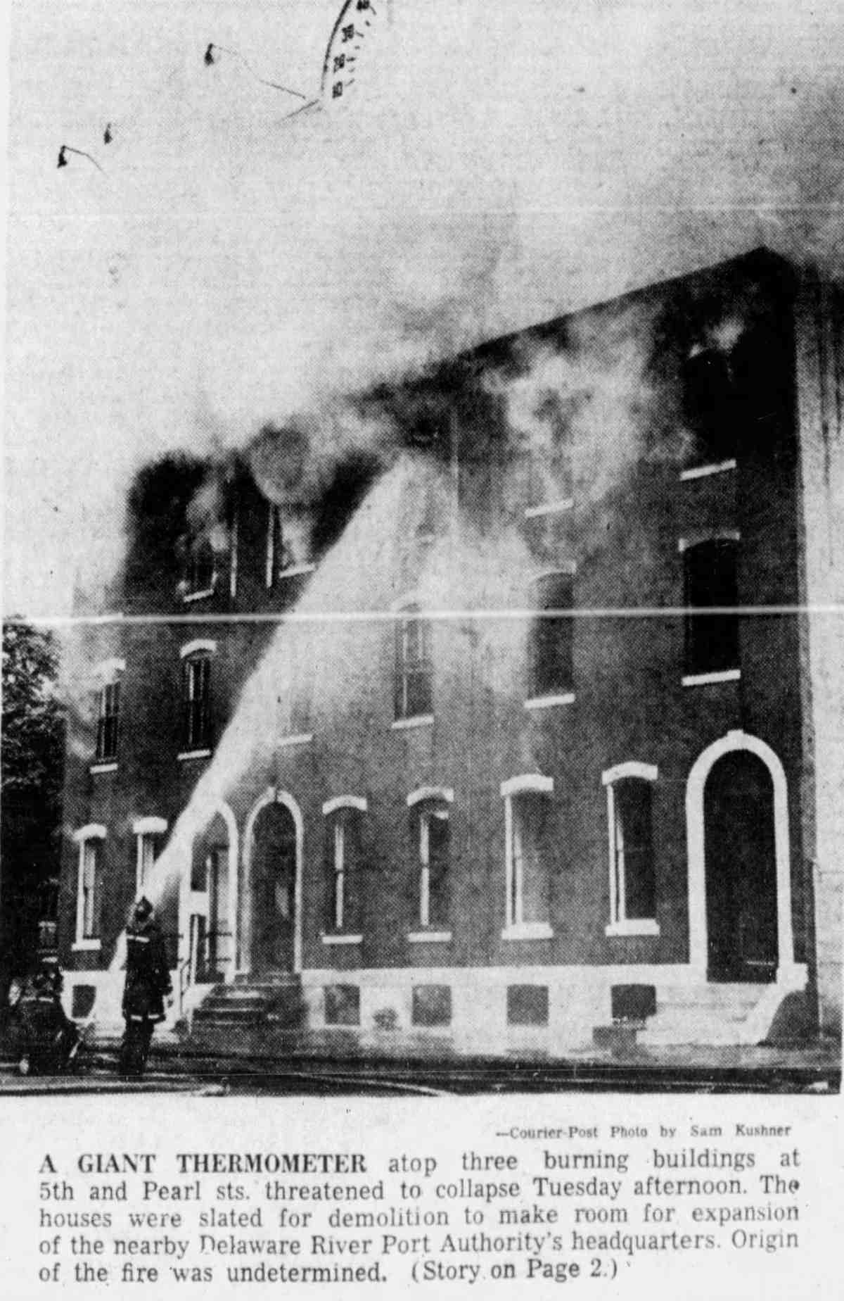 Fire at 5th and Pearl streets, May 23, 1962
