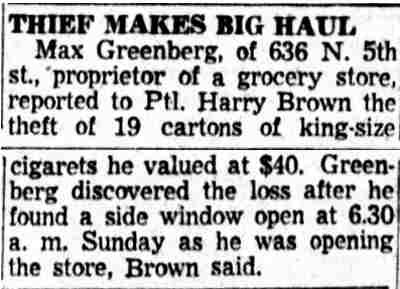 Thief Makes Big Haul, Camden Courier-Post, January 21, 1957