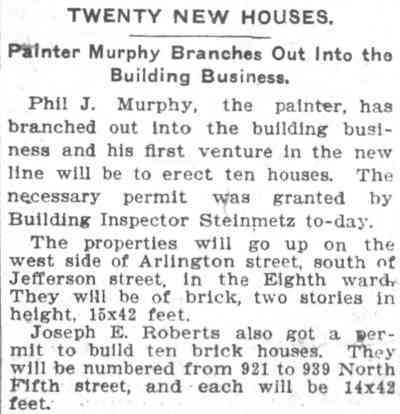 Twenty New Houses, Camden Post-Telegram, May 6, 1905