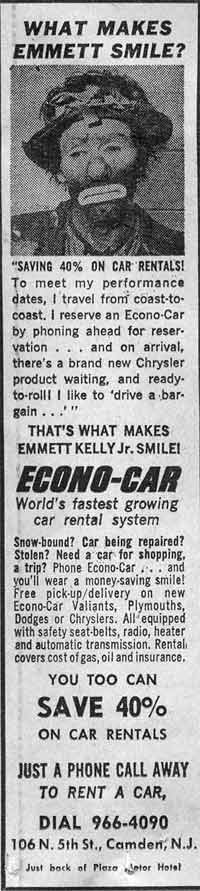 Econo-Car Advertisement, Camden Courier-Post, May 19, 1964