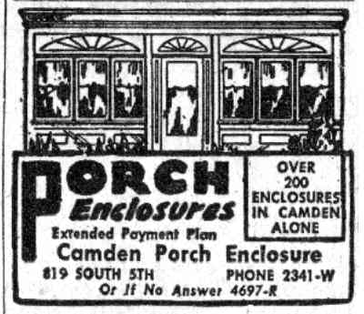 Camden Porch Enclosure, Camden Courier-Post, July 22, 1941