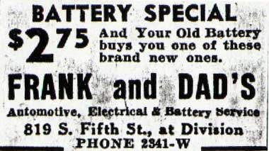 Frank and Dads Battery Special