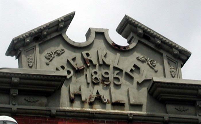 Top cornerstone of Berkley Hall