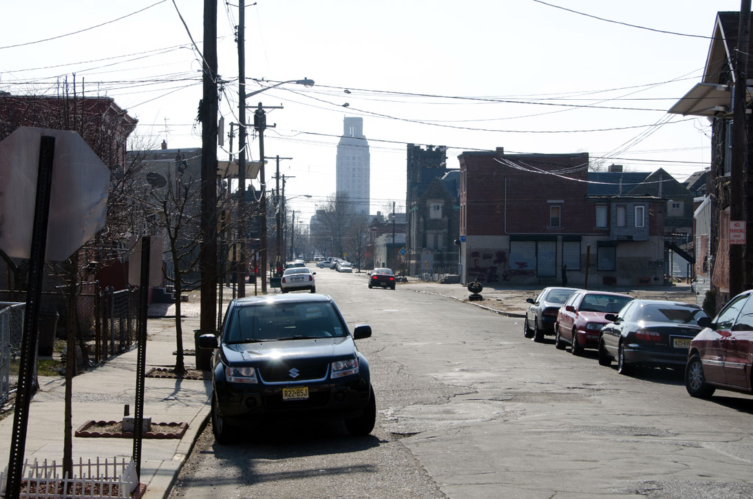Looking south on 6th Street from Erie Street, February 7, 2012