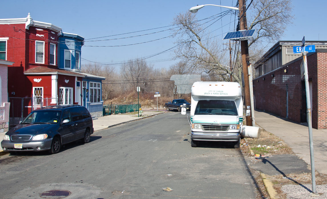 Looking north on 6th Street from Erie Street, February 7, 2012