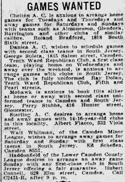 628 Elm Street, Hubert Connell, Camden Courier-Post, June 3, 1932