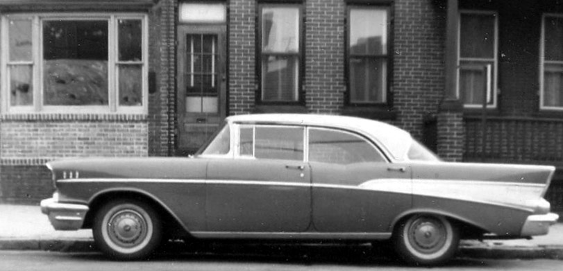 New car, North 7th Street, circa 1959
