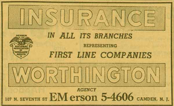 107 North 7th Street, 1955 NJ Bell Yellow Pages ad