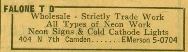 404 North 7th Street, 1955 NJ Bell Yellow Pages ad