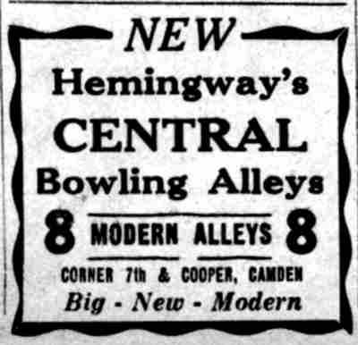 Hemingway's Central Bowling Alleys - July 24, 1941