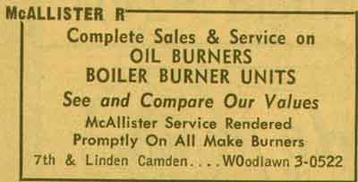 Linden Street at North 7th Street, 1955 NJ Bell Yellow Pages