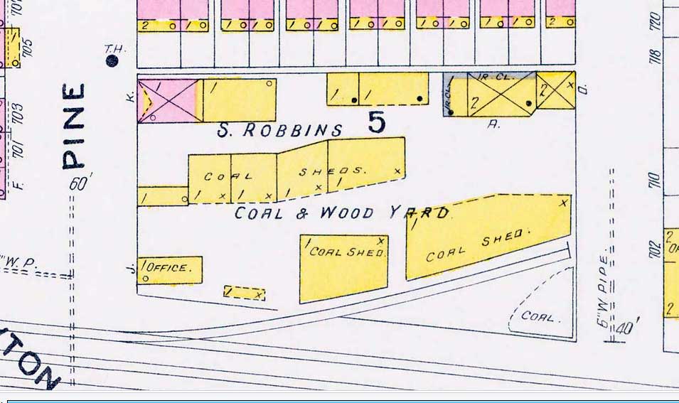Sanborn fire insurance map, 700 block of South 7th Street, 1906