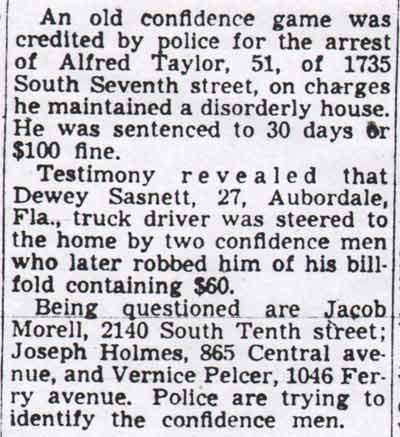 Alfred Taylor and the Confidence Game - Camden Courier-Post, June 4, 1948