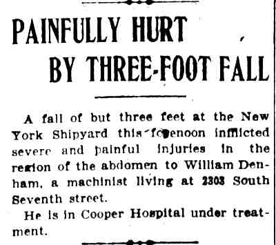 2303 South 7th Street, William Denham, Camden Post-Telegram, March 9, 1908