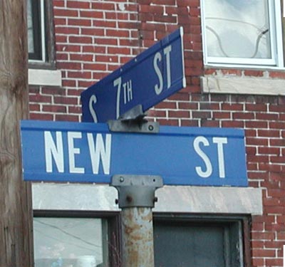 South 7th Street looking toward New Street