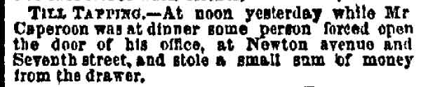 Newton Avenue at South 7th Street, coal dealer, Philadelphia Inquirer, April 4, 1977