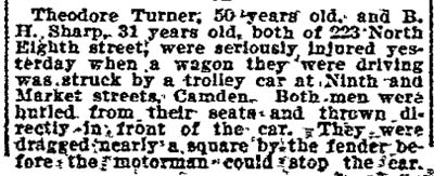 Intersection of North 9th and Market Streets, Philadelphia Inquirer, July 27, 1906 (Daniel H. Sharp Sr.)