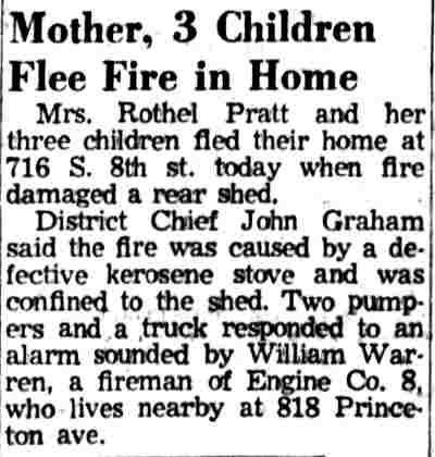 Camden Courier-Post, January 19, 1959 — Mother, 3 Children Flee Fire in Home
