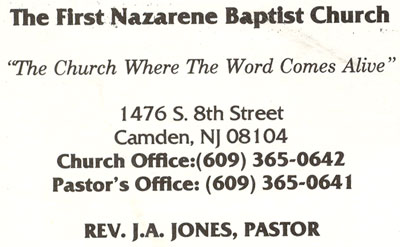 1476 South 8th Street, First Nazarene Baptist Church, 1991