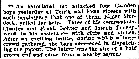 Philadelphia Inquirer, March 23, 1905 — Elmer Murdoch, 331 North 9th Street