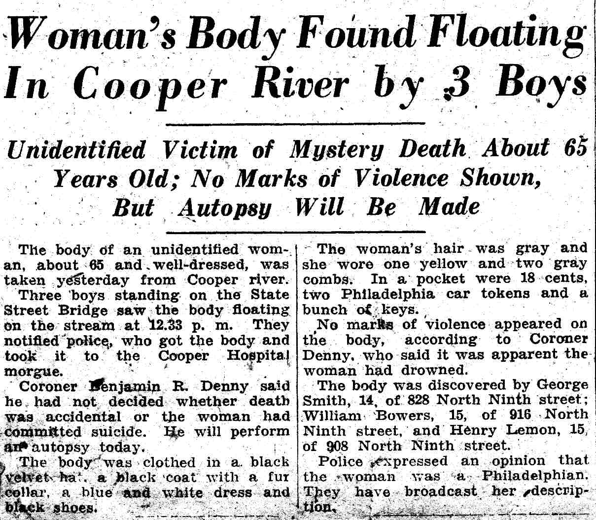 Philadelphia Inquirer, August 16, 1933 — 828 North 9th Street